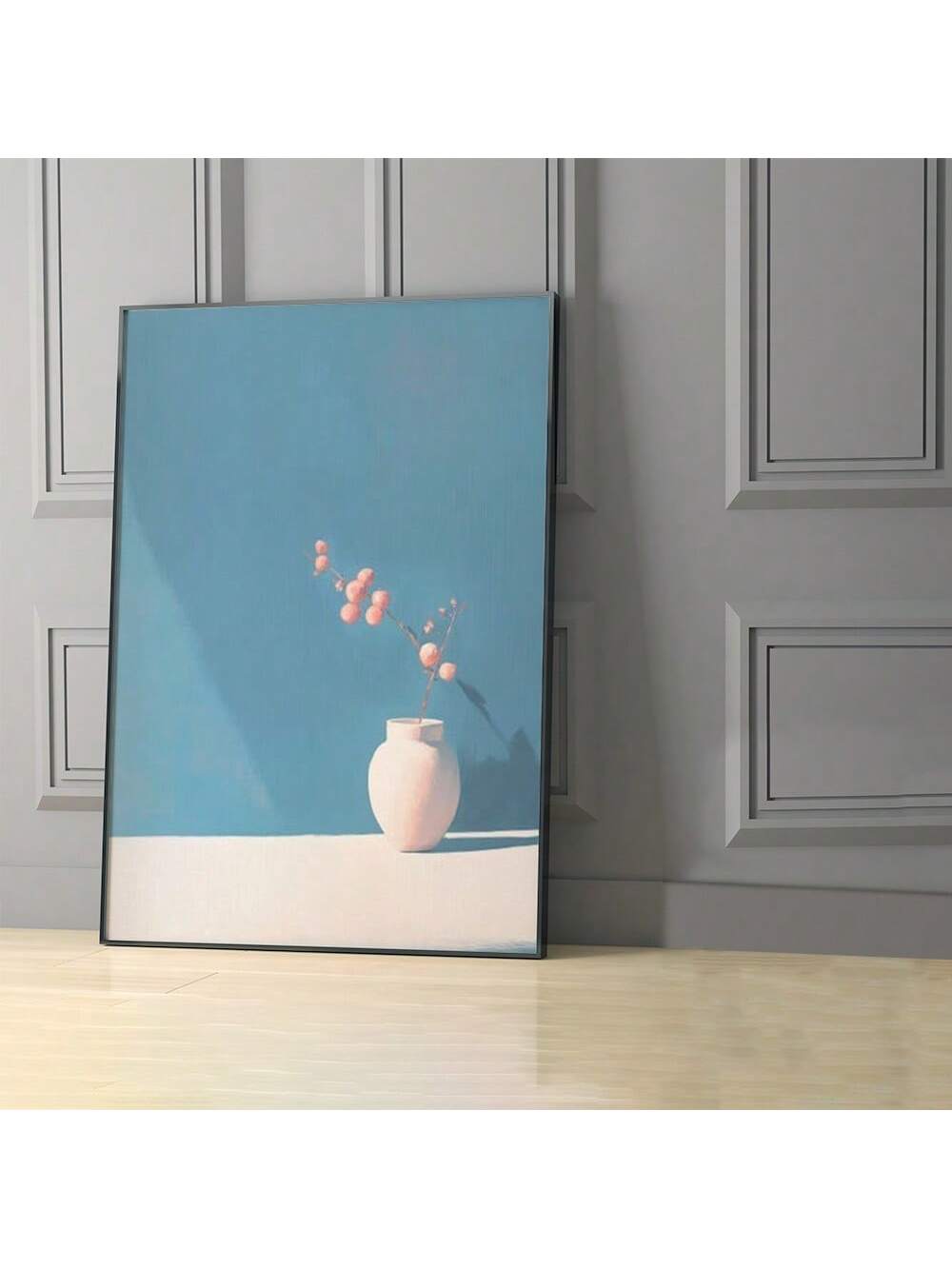 Elevate your living space with this Stunning Blue Background Vase Canvas Painting, expertly crafted to bring a sophisticated touch to any room. Featuring a vibrant blue backdrop that highlights the elegant vase design, this framed artwork serves as a refined focal point for home décor. Ideal for gifting, it combines artistic beauty with timeless style, making it a perfect choice for those seeking to enhance their environment with quality and elegance.