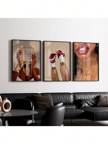 Elevate your living room with this exquisite set of three African Black Art posters, designed to bring sophistication and cultural richness to your space. Each piece showcases intricate artistry that celebrates African heritage, making them perfect for creating a refined and meaningful ambiance. Crafted with attention to detail, these posters offer a timeless aesthetic that complements elegant interiors while sparking conversation and admiration. Ideal for those seeking to blend art and elegance seamlessly 