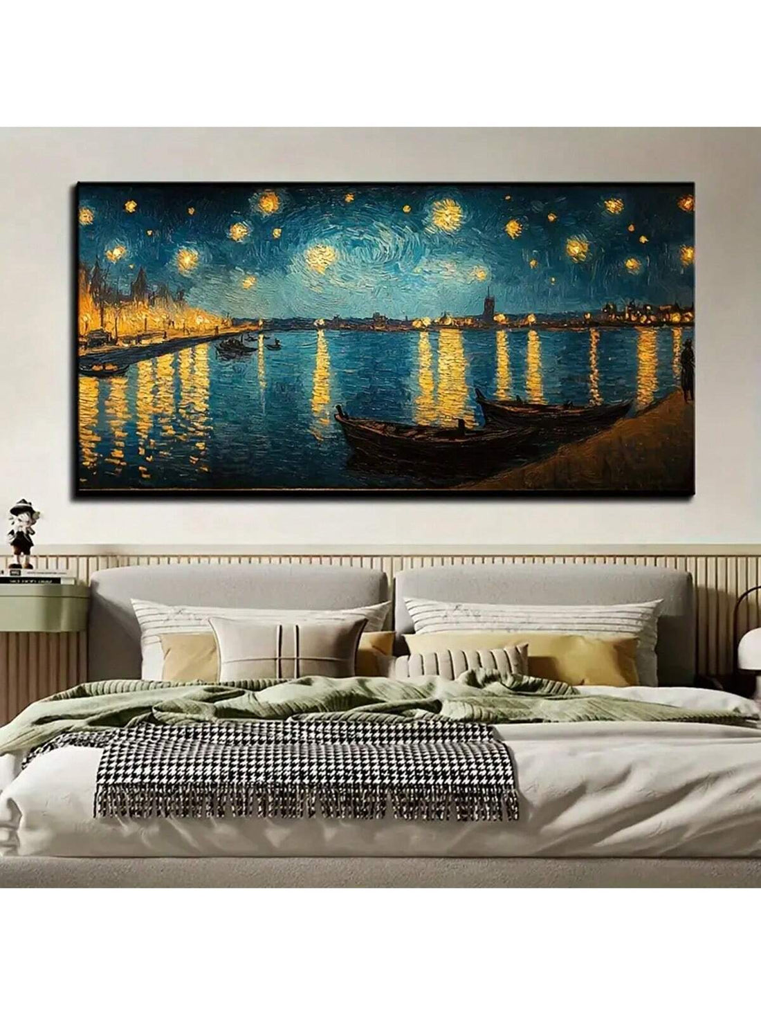 Elevate your living space with this expertly crafted canvas print of Van Gogh's iconic Starry Night. The vivid oil painting reproduction captures the swirling night sky and vibrant colors with remarkable detail, bringing timeless artistry into your modern home. Perfect for adding a sophisticated focal point, this print enhances any room with its dynamic energy and classic appeal. Durable and ready to hang, it offers an effortless way to showcase one of art history’s most celebrated masterpieces.