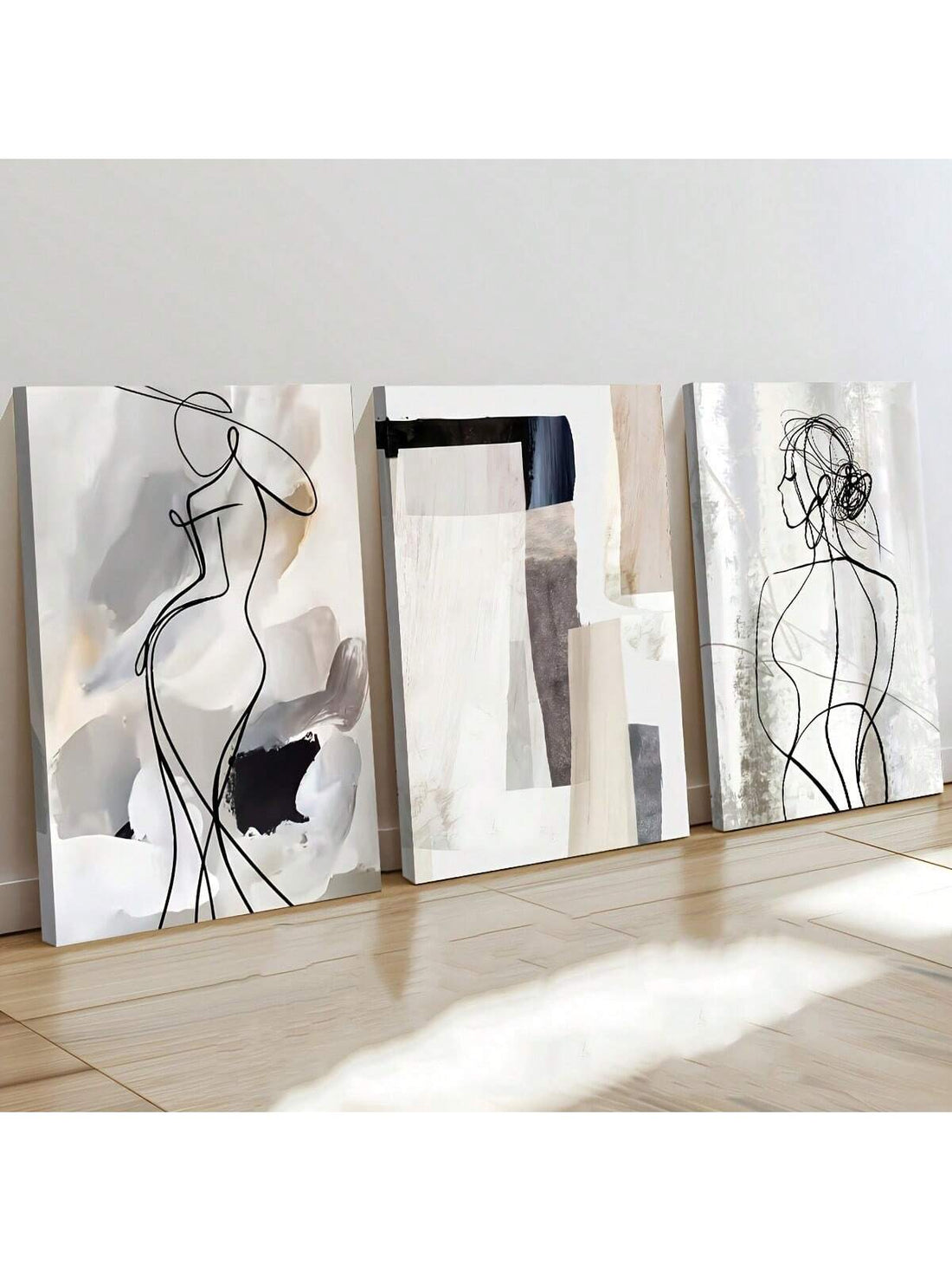 Elevate your home or office decor with our Stylish 3-Piece Unframed Canvas Art Set. Featuring modern abstract line prints, this set adds a touch of sophistication to any space. Made with high-quality materials and designed for easy installation, it's the perfect addition to your interior design.