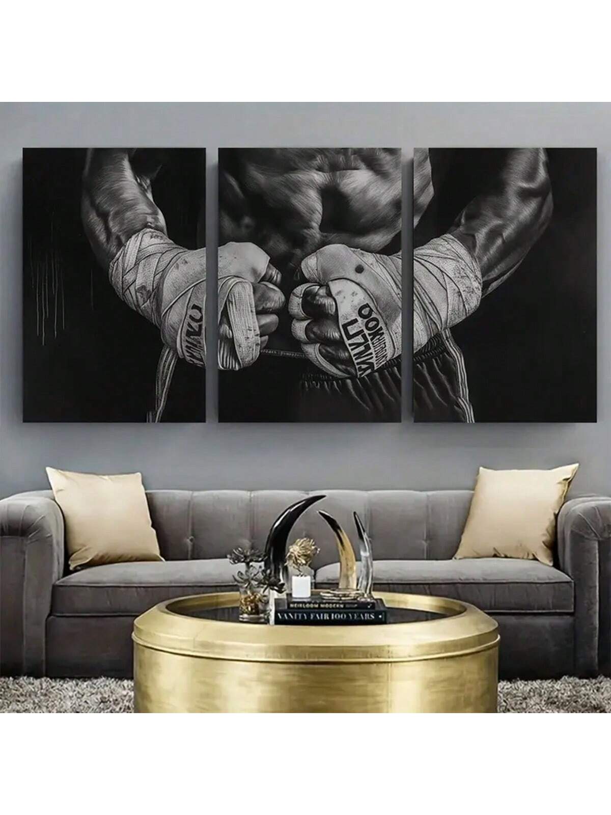 Elevate your living space with this stylish 3-piece unframed canvas boxing art set, designed to bring dynamic energy and sophistication to any living room or bedroom. Each piece captures the intensity and movement of boxing, making it an ideal focal point for sports enthusiasts and art lovers alike. Its unframed design offers versatile display options, allowing seamless integration with various decor styles. This set also makes a thoughtful and unique gift for any occasion, perfect for those who appreciate 