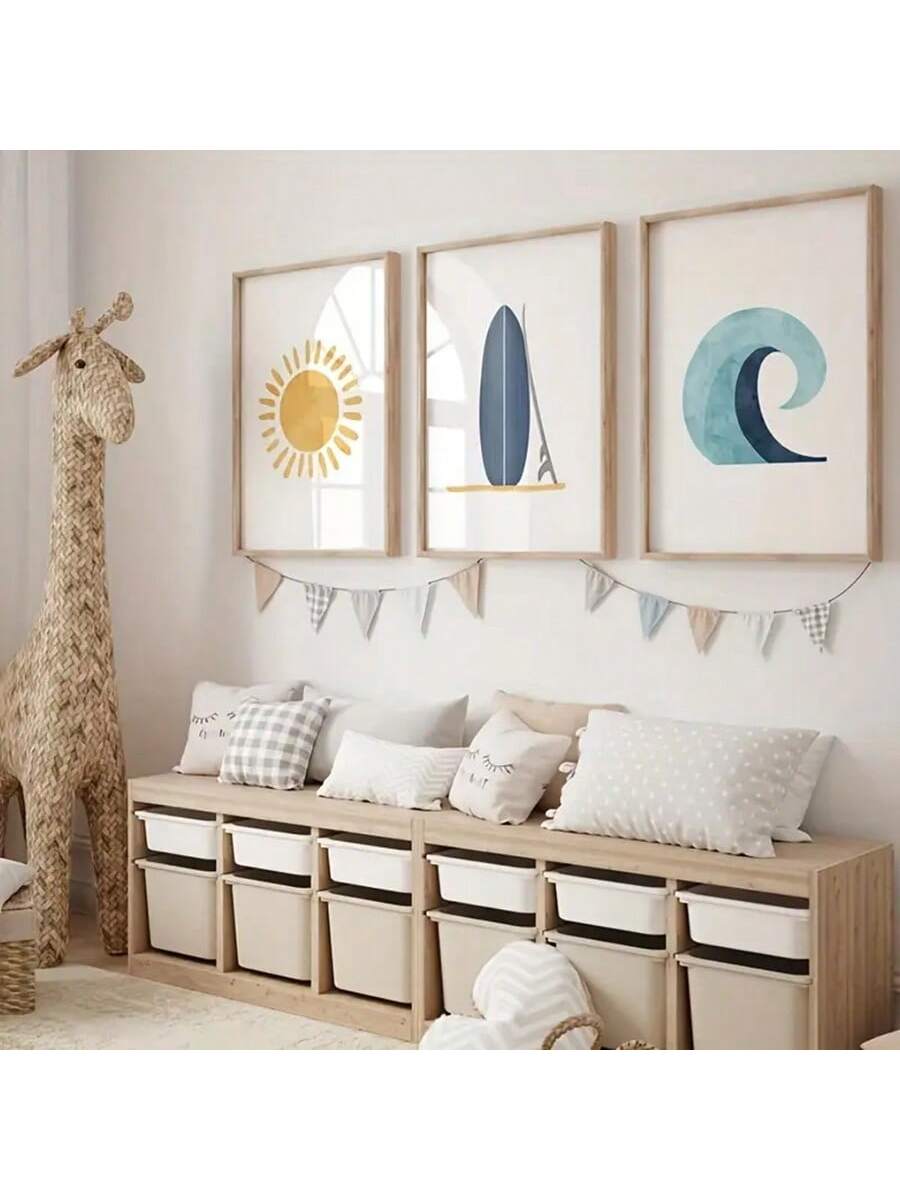 Transform your space with this sophisticated 3-piece Abstract Surfboard Canvas Art Set. Each panel features clean lines and minimalist design elements that evoke the elegant silhouette of surfboards. The contemporary aesthetic complements modern interiors, adding visual interest without overwhelming your décor scheme. Ideal for living rooms, bedrooms, or any space requiring a refined artistic focal point. Professional-grade canvas ensures lasting quality and vibrant visual impact.