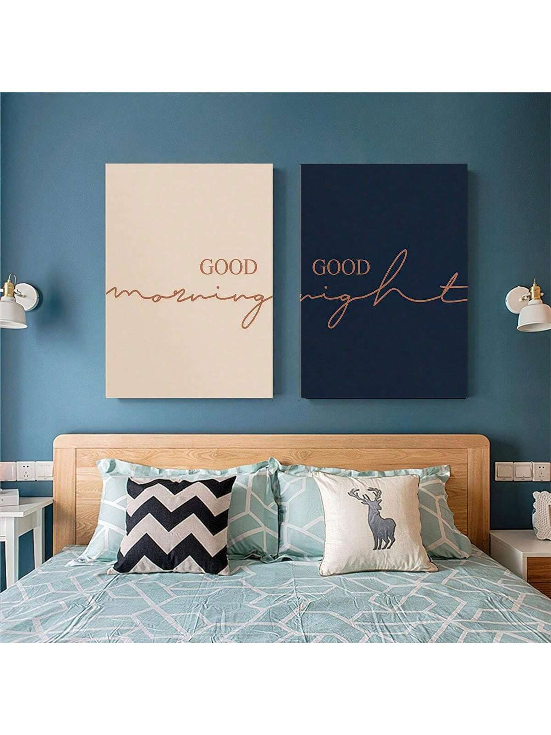 Elevate your living space with these stylish black and white canvas posters featuring "Good Morning" and "Good Evening" designs. Crafted to complement modern home decor, these prints offer a sophisticated touch that enhances any room's ambiance. Their monochrome palette ensures versatility, making them ideal for various interior styles while providing a subtle yet impactful visual statement. Perfect for creating a welcoming atmosphere from morning to night.