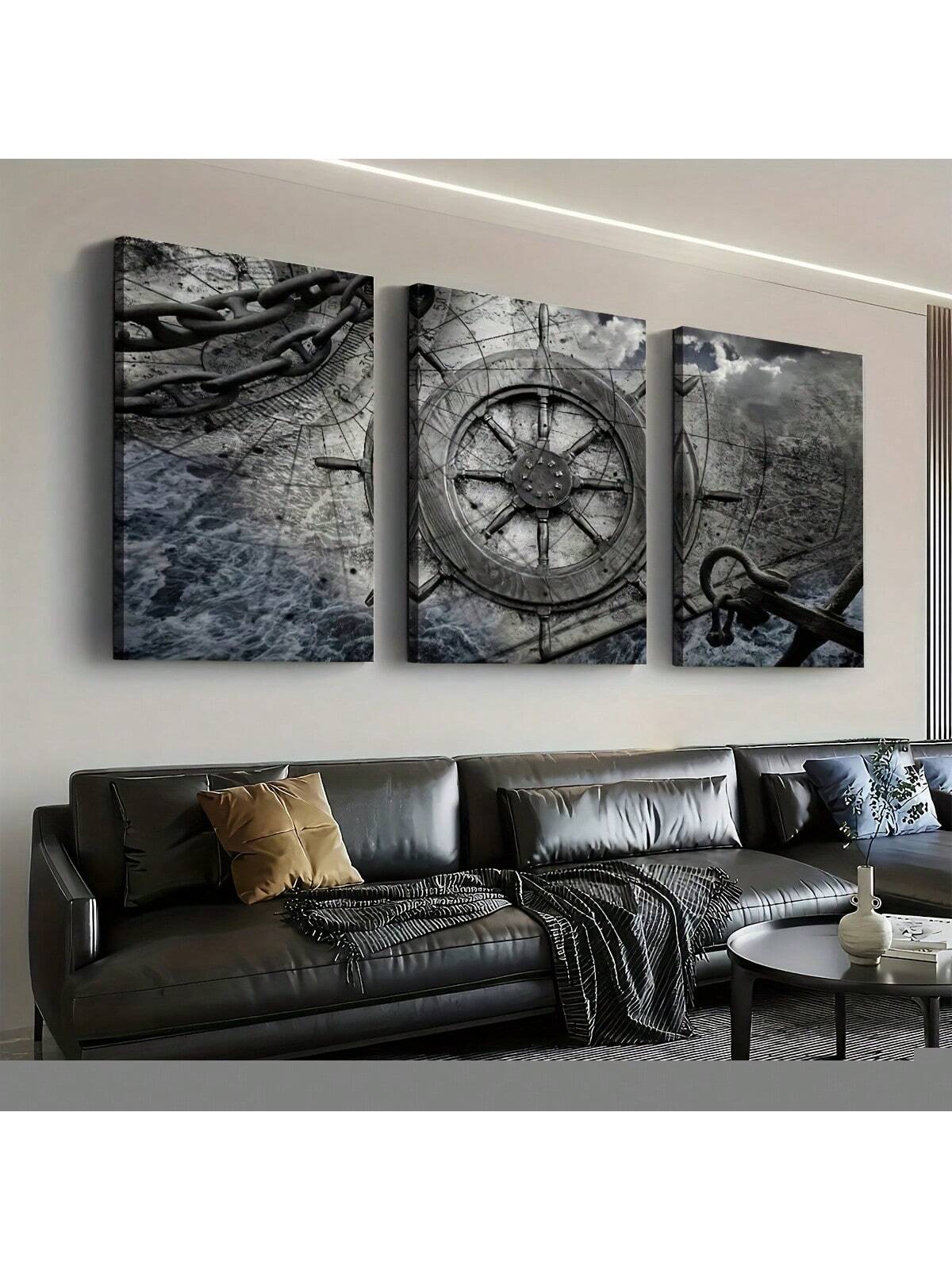 Elevate your space with this stylish black and white sailing rudder canvas art. Designed without a frame, this minimalist wall print brings a modern nautical touch to any home or office. Its monochrome palette complements diverse decor styles while the sailing rudder motif adds a subtle maritime elegance. Perfect for creating a sophisticated atmosphere, this canvas art is both a conversation starter and a refined decorative element.