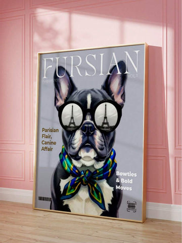 Featuring a stylish dog posed like the star of a fashion magazine cover, this playful Canvas poster blends modern editorial design with charming canine personality. Crisp typography, eye-catching composition, and trendy aesthetics make it a standout piece for dog lovers and contemporary interiors.