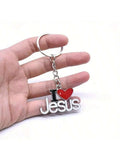 Introducing the Stylish I Love Jesus Key Chain. This durable key chain is perfect for DIY jewelry making and keeping your car keys secure. Show your love for Jesus while adding a touch of style to your daily life. A must-have for any religious jewelry collector.