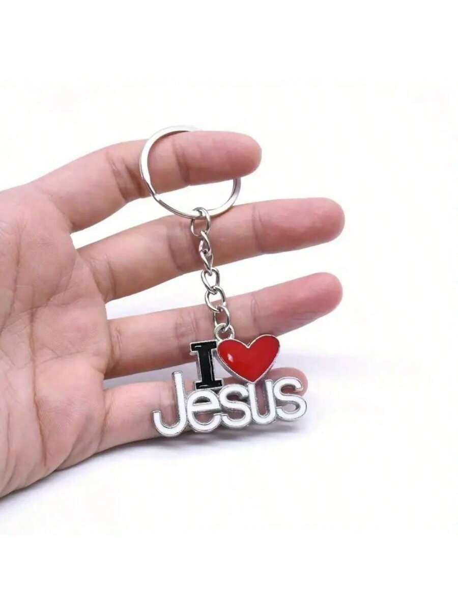 Introducing the Stylish I Love Jesus Key Chain. This durable key chain is perfect for DIY jewelry making and keeping your car keys secure. Show your love for Jesus while adding a touch of style to your daily life. A must-have for any religious jewelry collector.