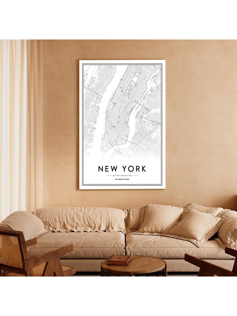 Elevate your space with this stylish and unique New York Map Framed Canvas Art. Featuring a modern and minimalist design, this piece is the perfect addition to any room. Expertly crafted with high-quality materials, it adds both style and functionality to your wall decor.