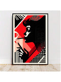 This striking abstract portrait poster brings contemporary elegance to any modern living space. 