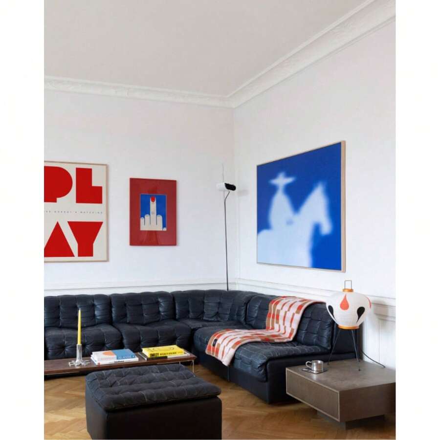 Transform your space with this striking red, white, and blue canvas print featuring bold "Happy To See You" Night Rider artwork. Perfect for modern home offices and contemporary interiors, this unframed hanging painting combines eye-catching graphic design with practical durability.