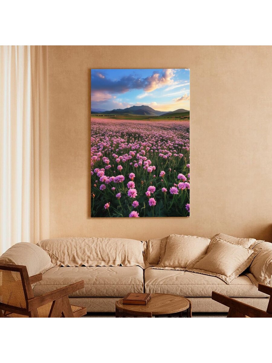 Elevate your home decor with our Sunset Meadow Canvas Wall Art, featuring an enchanting floral print that exudes elegance. Made with high-quality canvas, this artwork adds a touch of sophistication to any room. Transform your space with this stunning piece that captures the beauty of nature.