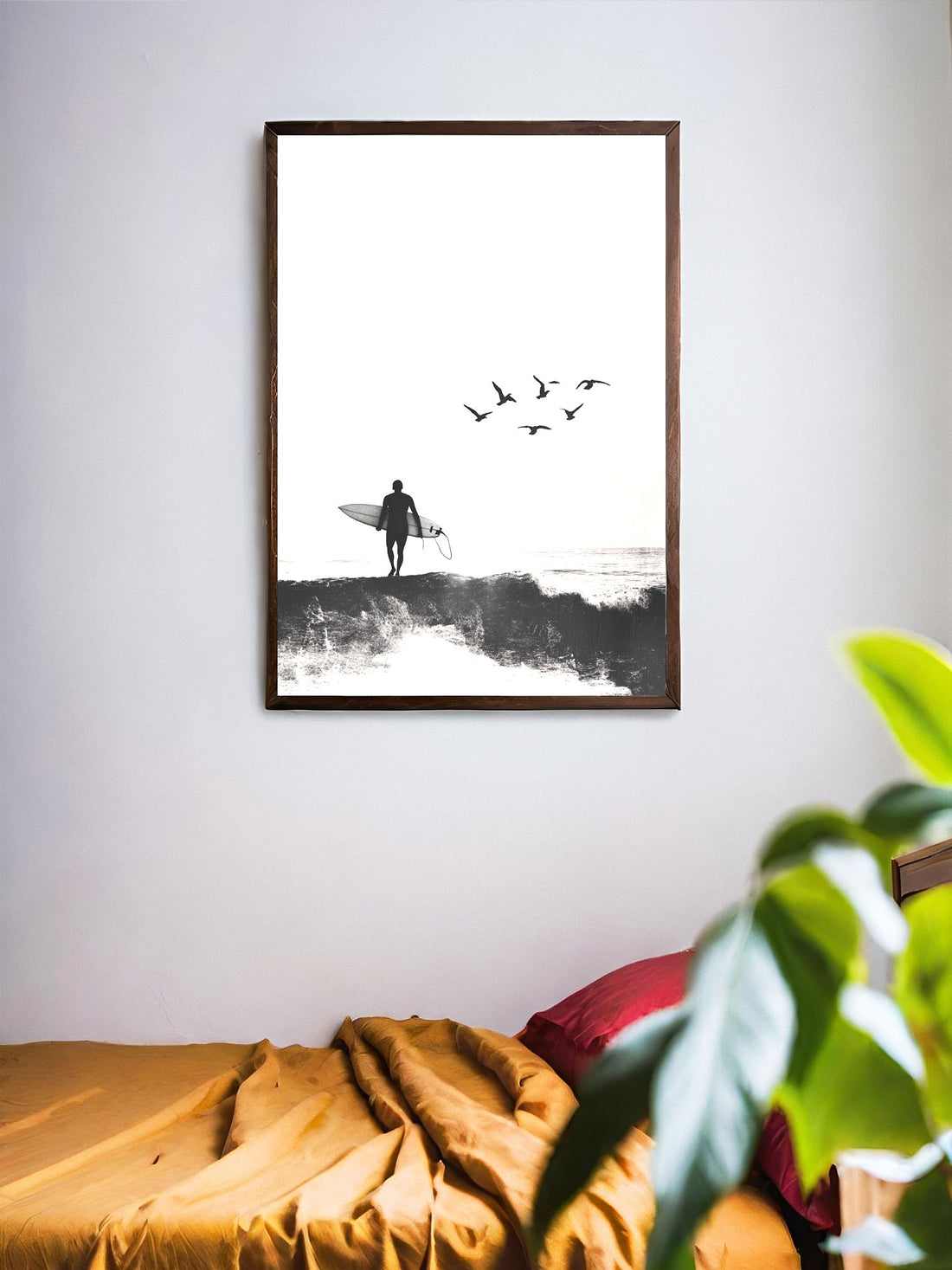 Transform any room into a serene oasis with our Surfers And Sky Canvas Poster Wall Art. Featuring a picturesque view of surfers and the sky, this piece is the perfect addition to any living room, sofa backdrop, or bedside. Made with high-quality canvas and no frame required, this home decor will elevate any space.