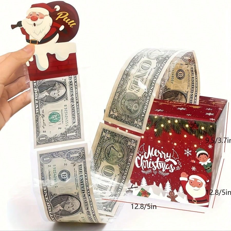 Surprise your loved ones this Christmas with the perfect gift - a Surprise Cash Box! This unique and thoughtful present allows you to hide cash, gift cards, or other small items, making for a fun and exciting surprise. With its sturdy design and festive theme, it is sure to be a hit with anyone on your gift list.