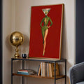 Surreal martini woman poster with cocktail glass head