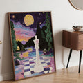 Surreal Starry Night Galaxy Queen Chess Piece Canvas Poster