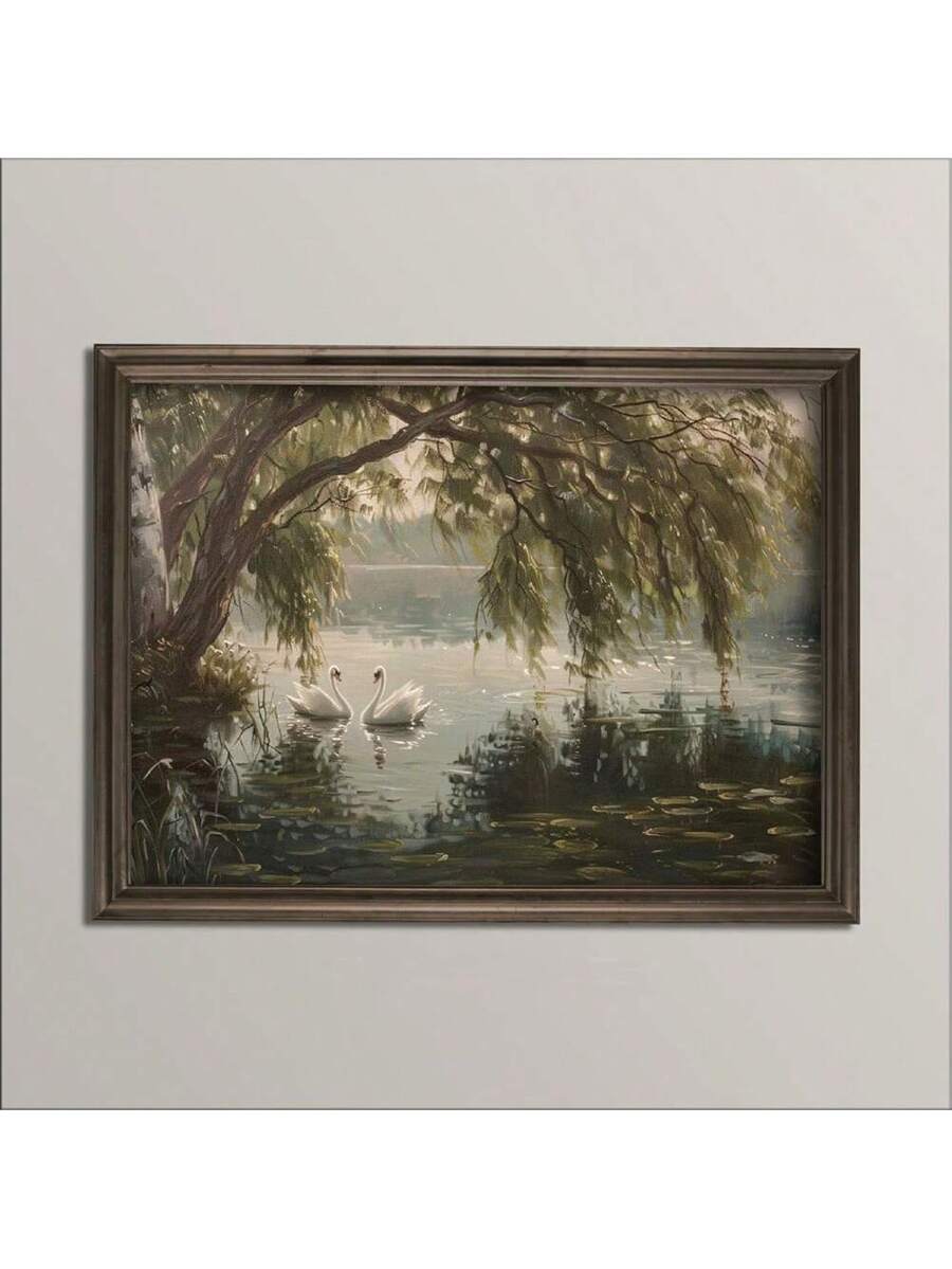 Transform your space with this stunning Swan Lake Tree Rustic Landscape Poster, a vintage-inspired canvas print that brings timeless elegance to any room. Featuring a moody, atmospheric design with natural earth tones, this piece perfectly complements farmhouse, academia, and eclectic interiors. The serene landscape imagery creates a calming focal point ideal for living rooms, bedrooms, home offices, and dining areas. Crafted on quality chemical fiber canvas, this multicolor artwork adds depth and character