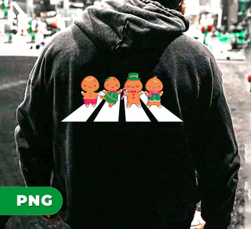 Gingerbread Walking, Love Christmas, Road Crossing, Digital Files, Png Sublimation