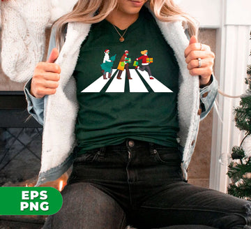 Merry Xmas, Happy Man Cross The Road, Cross On A Street, Digital Files, Png Sublimation