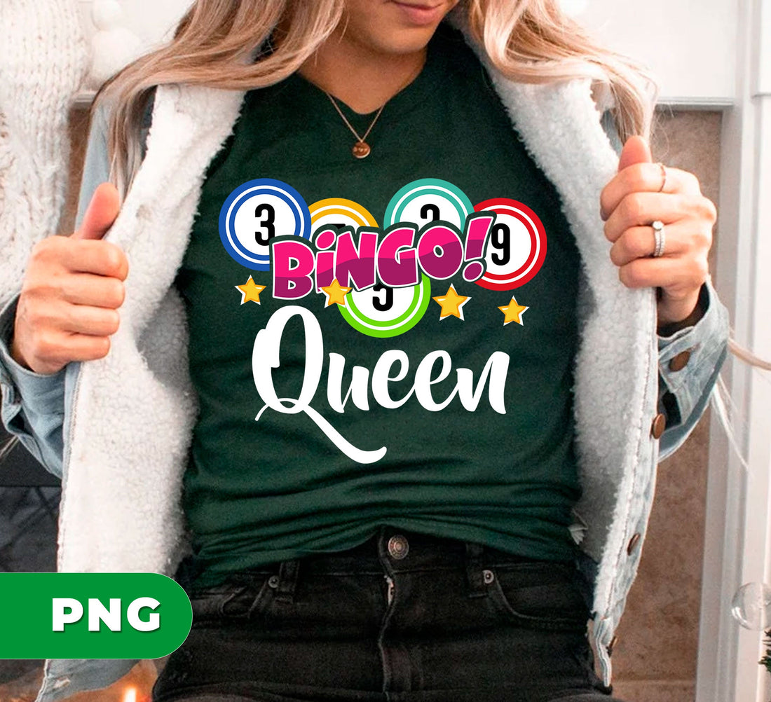 Bingo Queen, Bingo Balls, Lady Bingo, Bingo Lover, Digital Files, Png Sublimation