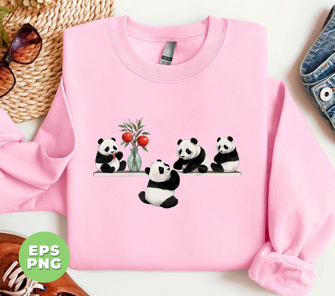 Four Panda, Cute Pandas, Funny Panda, Multi Functional, Lovely Panda, Digital Files, Png Sublimation