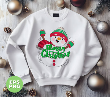 Merry Christmas, Cute Snowman, Xmas Gift, Funny Snowman, Digital Files, Png Sublimation