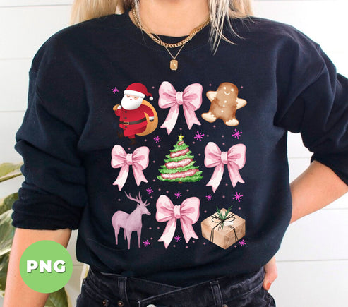 Christmas Gift, Santa Gift, Gingerbread, Reindeer, Pink Bow, Digital Files, Png Sublimation