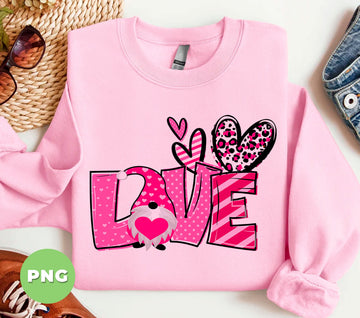 Valentine Gift, Valentine Gnome, Pink Leopard, Pink Tone, Love Gift, Digital Files, Png Sublimation