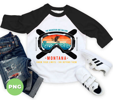 Skiing PNG, Montana Ski Goggles Clipart, Retro Snowboard Winter Sports Sublimation, Extreme Ski Jump Sunset Mountains Digital Download