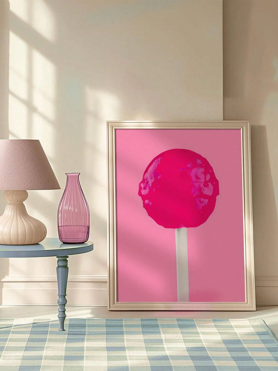 Experience a touch of sweetness with our Sweet Chic: Modern Pink Lollipop Canvas Art Print. This trendy decor piece features a modern design of a pink lollipop on a canvas print, adding a fun and playful touch to any room. Made with high-quality materials, this art print is both durable and stylish.