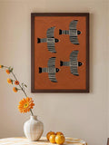 Terracotta bird framed wall art