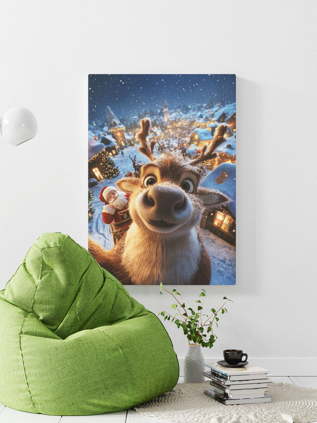 Capture the magic of the holidays with our "The Reindeer Took A Picture With Santa Claus" canvas poster. Featuring a heartwarming moment between a reindeer and Santa, this high-quality poster is perfect for adding a festive touch to any room.