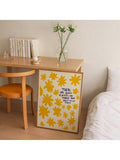 Flower quote print with yellow hand drawn flowers and There are always flowers text