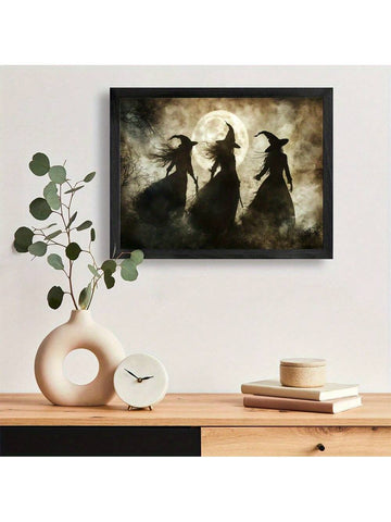 Capture the eerie charm of Halloween with this Three Witches Full Moon poster. Featuring a retro aesthetic on high-quality canvas, it adds a sophisticated, vintage touch to any home or office space. Perfect for seasonal decor or year-round ambiance, this artwork blends classic witchcraft imagery with timeless design, enhancing your environment with subtle mystique and style.
