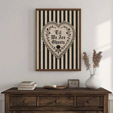 Til We Are Ghosts gothic floral heart canvas poster