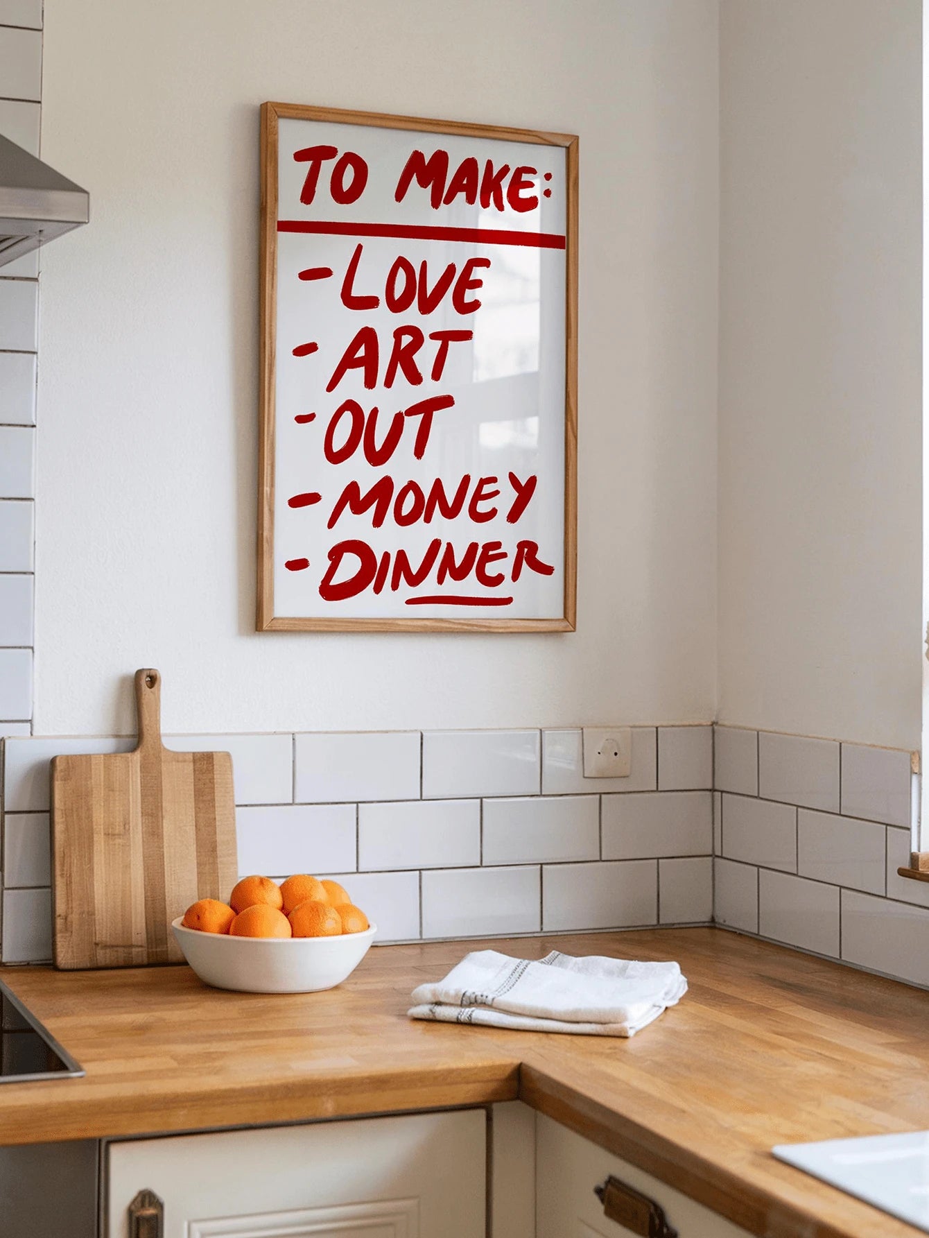 To Make List wall art with red handwritten typography