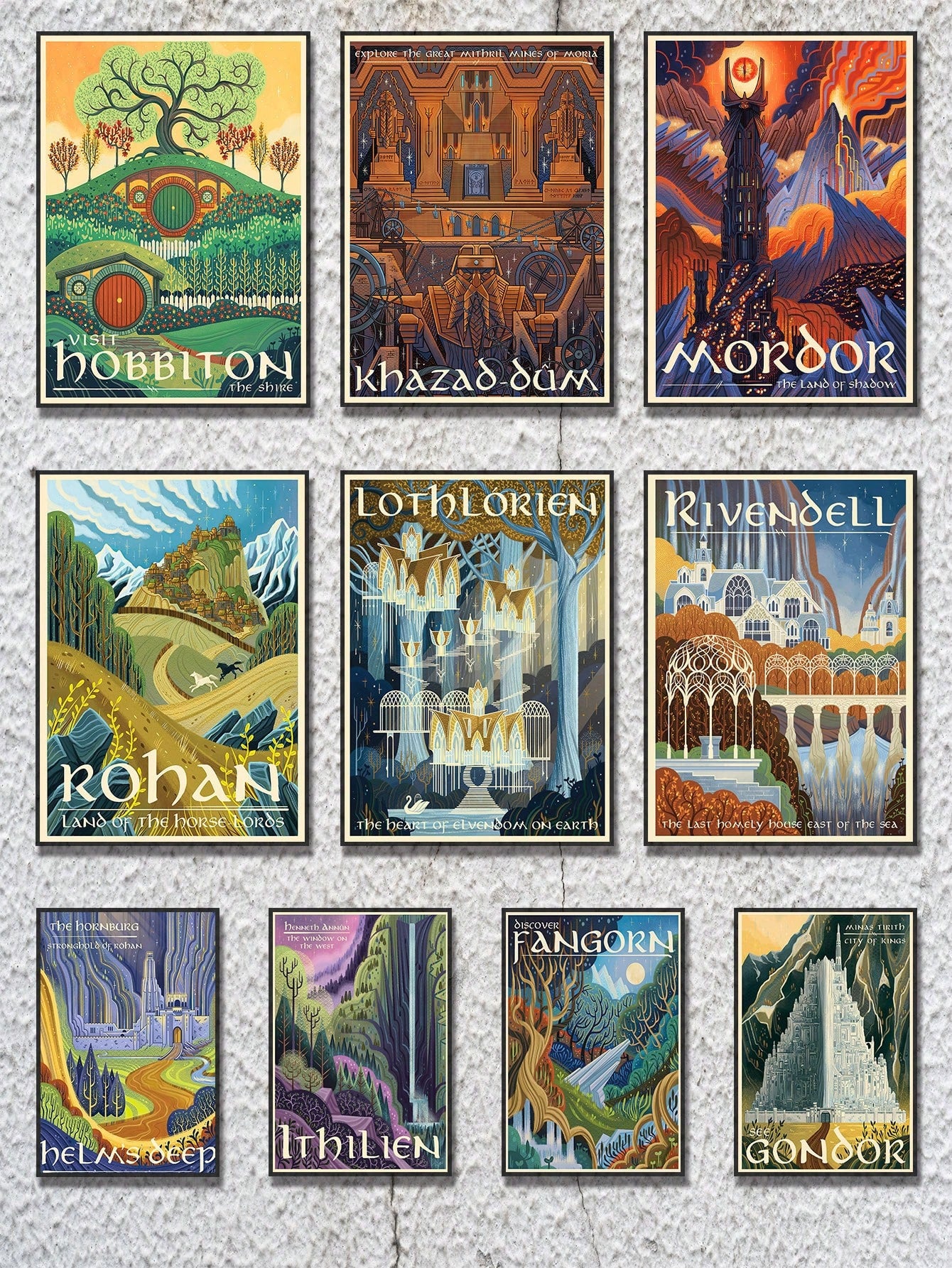 Bring the magic of Middle-Earth into your home or office with our Tolkien Travels vintage canvas wall art poster. With its high-quality canvas material and stunning vintage design, this poster is the perfect addition to any space. Show off your love for Tolkien and transform any room into a whimsical escape.