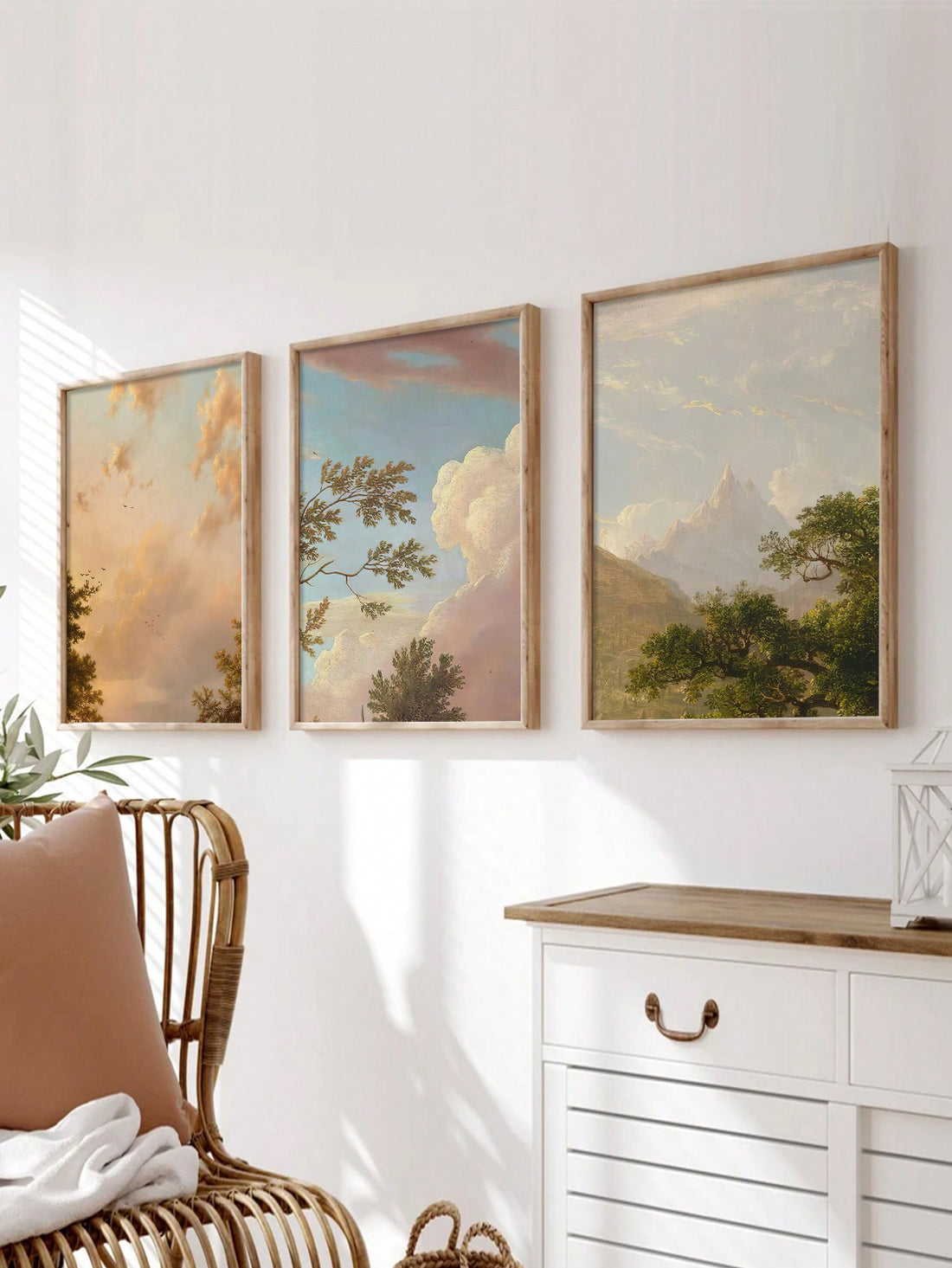 ElevElevate your home ambiance with this 3-piece canvas art set featuring serene blue skies and soft white clouds. Designed for bedrooms, living rooms, and dining rooms, these panels bring a calming natural beauty that enhances any space. The high-quality print and durable canvas material ensure lasting vibrancy, while the cohesive trio arrangement adds balance and sophistication to your wall décor. Ideal for creating a peaceful atmosphere, this art set complements a variety of interior styles with expert c