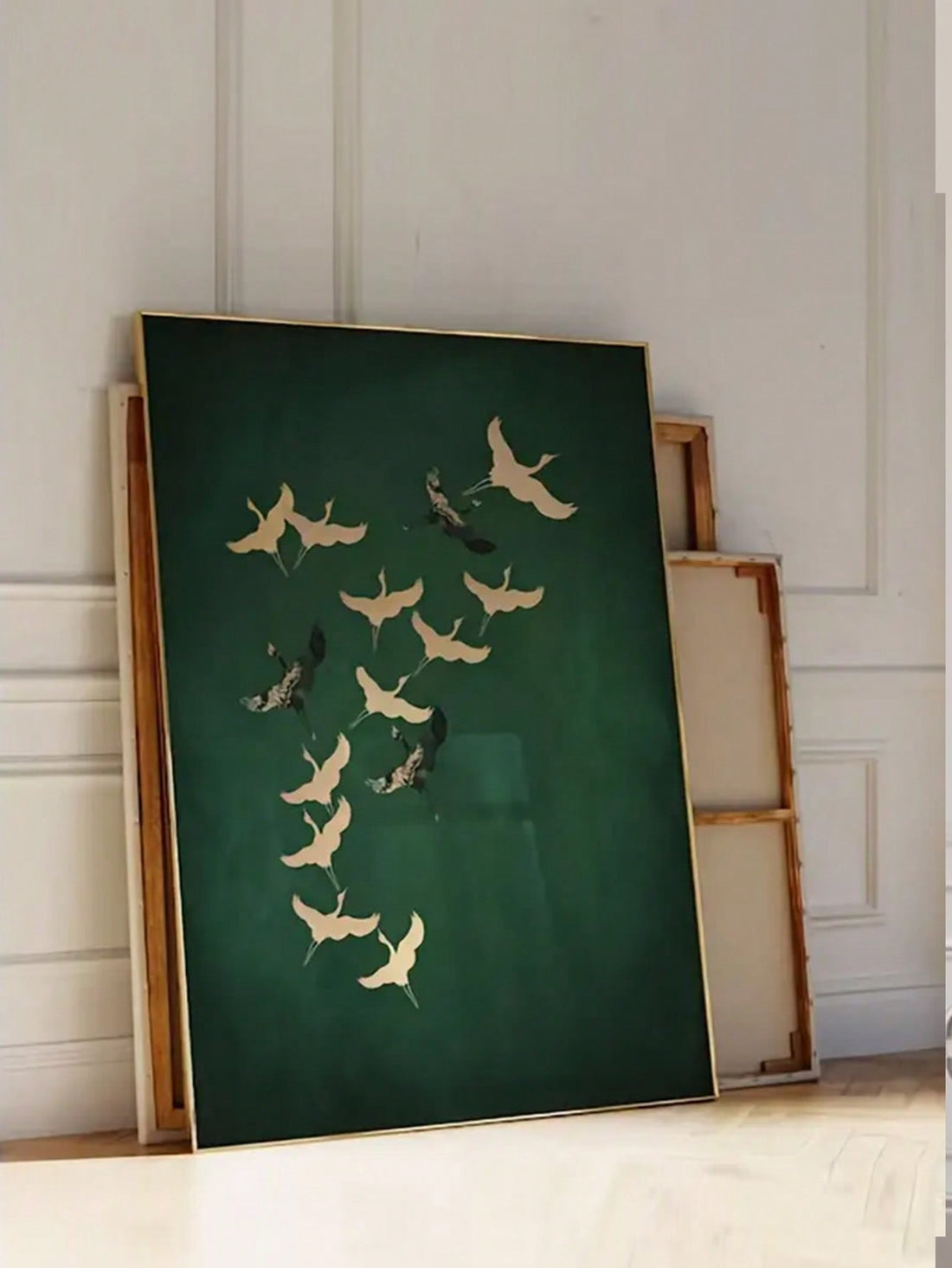 Introduce a sense of serenity into your living spaces with our Tranquil Crane Canvas Print. Its elegant green tones and lifelike depiction of cranes in flight will add a touch of sophistication to any room. Perfect for maternity or relaxation spaces. Printed on high-quality canvas for a lasting statement piece.