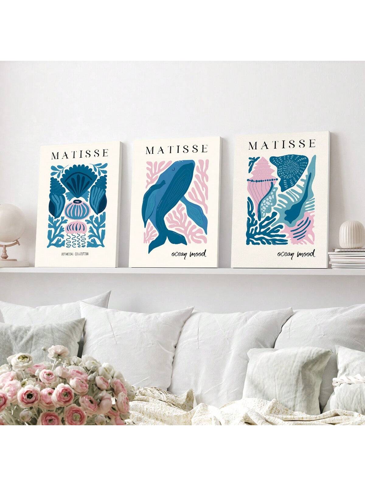 This 3-piece framed animal canvas art set features a tranquil ocean trio, perfect for creating a serene atmosphere in any home. The detailed depiction of marine life will add a touch of nature to your decor while promoting a sense of calm and relaxation.