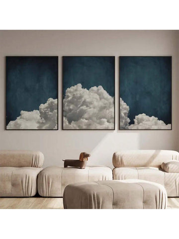 Elevate your living space with the Tranquil Sky and Cloud Poster Set, featuring serene blue accents that bring a modern yet calming atmosphere to any room. Ideal for both living rooms and bedrooms, these art pieces subtly enhance your decor while fostering a peaceful environment. Crafted for easy display, this set harmonizes contemporary design with soothing natural imagery, perfect for creating a refined and restful ambiance in your home.