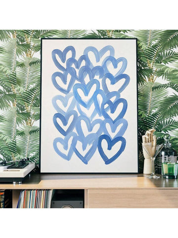 Transform your space with this striking abstract blue heart canvas wall art. Featuring a contemporary design that complements modern interiors and dorm aesthetics, this versatile piece works as both framed and unframed options. Crafted from quality canvas with waterproof properties, it resists moisture and wear. The removable design allows easy repositioning or updates to your décor. Available in multicolor tones that add visual interest to any room. Perfect for creating a focal point in bedrooms, living ar