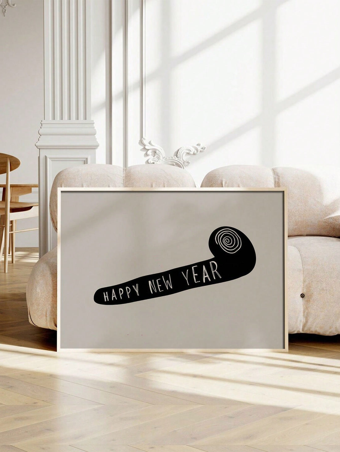 Add a touch of elegance to your New Year's celebration with our Trendy Minimalist Wall Art Poster. Featuring a sleek and modern design, this poster will surely impress your guests and make your event one to remember. Celebrate in style and elevate your decor with this must-have piece.