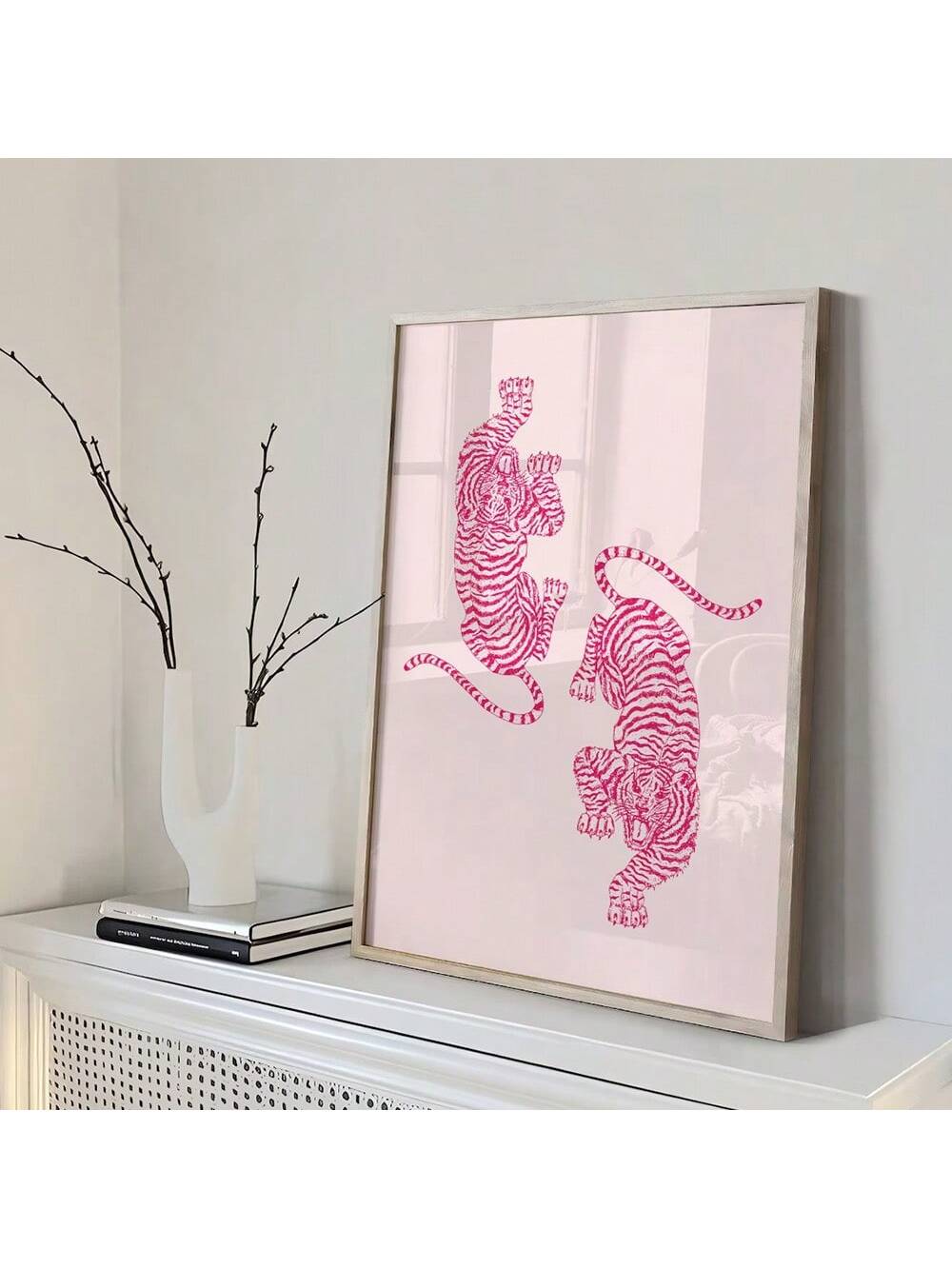 Embrace maximalism and elevate your home décor with our Trendy Pink Tiger Dopamine Art Poster. This Aesthetic Y2K Canvas Print features a bold tiger design, representing strength and motivation, while the dopamine molecule adds a unique touch. Perfect for any maximalist looking to add a trendy and meaningful piece to their space.