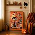 Halloween Trick Or Treat Pumpkin Witch Vintage Canvas Poster