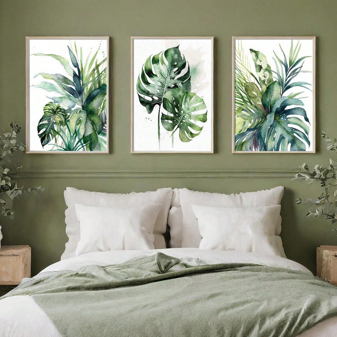 Enhance the tropical charm of your living space with our 3-piece Monstera Leaf Watercolor Wall Art Set. The elegant watercolor design adds a touch of sophistication to any modern home. Expertly crafted with vibrant colors and precise detailing, this set will surely elevate the ambiance of your room.