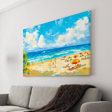 Enhance your living room, sofa backdrop, or bedside with our stunning Tropical Ocean Landscape Print Canvas Wall Art. Made with high-quality canvas, this piece adds a touch of nature to your home decor. Perfect for any room, bring the beach vibes indoors and enjoy the beauty of the tropics every day.