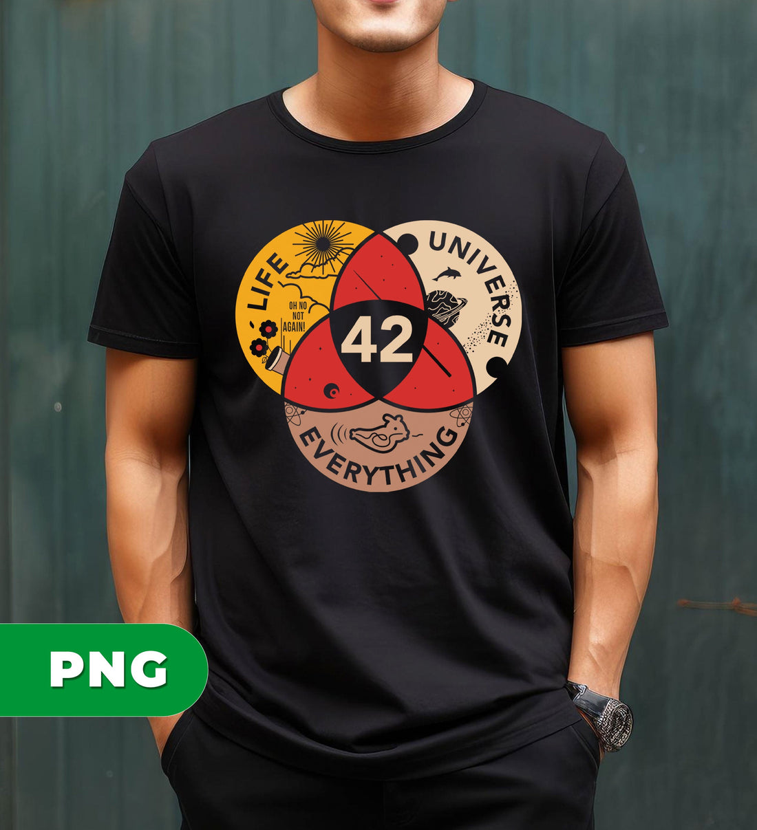 42 Life Universe Everything, Funny Sci Fi Nerd, Hitchhiker Galaxy, Geek Retro, Douglas Adams Quote Gift For Fan