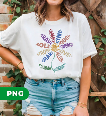 You Are Enough Flower PNG, Motivational Words Sublimation, Mental Health Support PNG, Inspirational Word Art PNG, Self Love Clipart