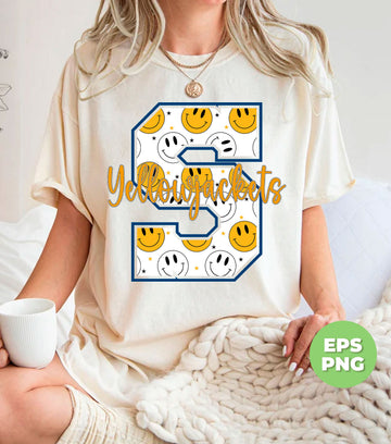 Yellowjackets, Yellowjackets Png, Yellowjackets Team, Smiley Face, S Text Alphabet, Digital Files, Png Sublimation