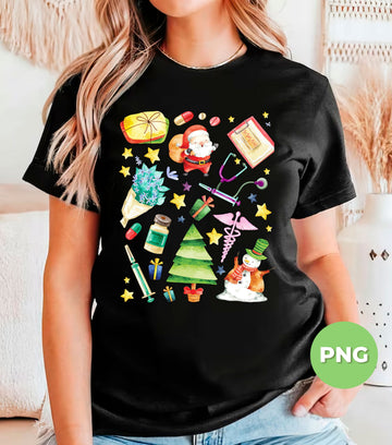 Nurse Gift, Xmas Nurse, Nurse Mama, Nursing Mom, Merry Christmas, Digital Files, Png Sublimation